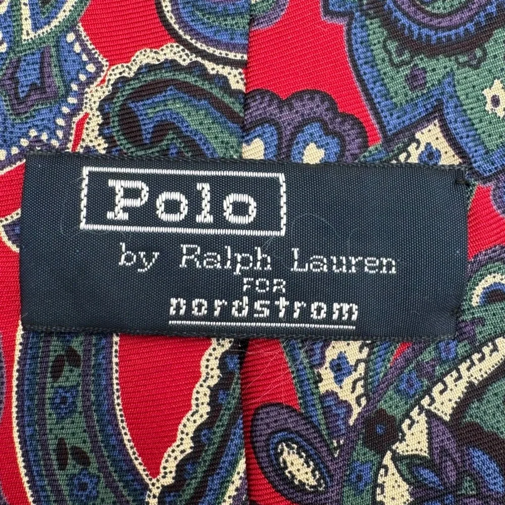 Polo Ralph Lauren Necktie Mens Paisley Silk Nordstrom Made in‎ USA Preppy Luxury
